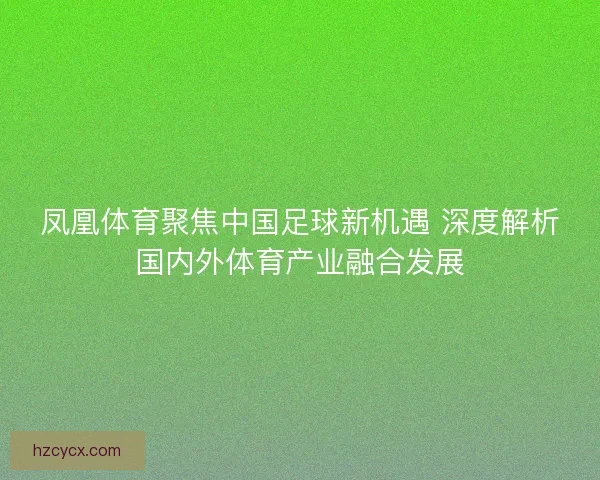 凤凰体育聚焦中国足球新机遇 深度解析国内外体育产业融合发展 凤凰体育聚焦中国足球新机遇 深度解析国内外体育产业融合发展